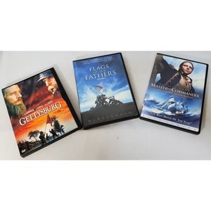 War Collection Gettysburg, Master and Commander, Flags of our Fathers 3 DVD's
